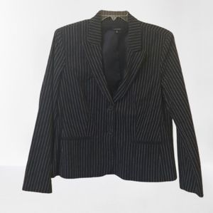 Navy & White Classic Pinstripe Blazer